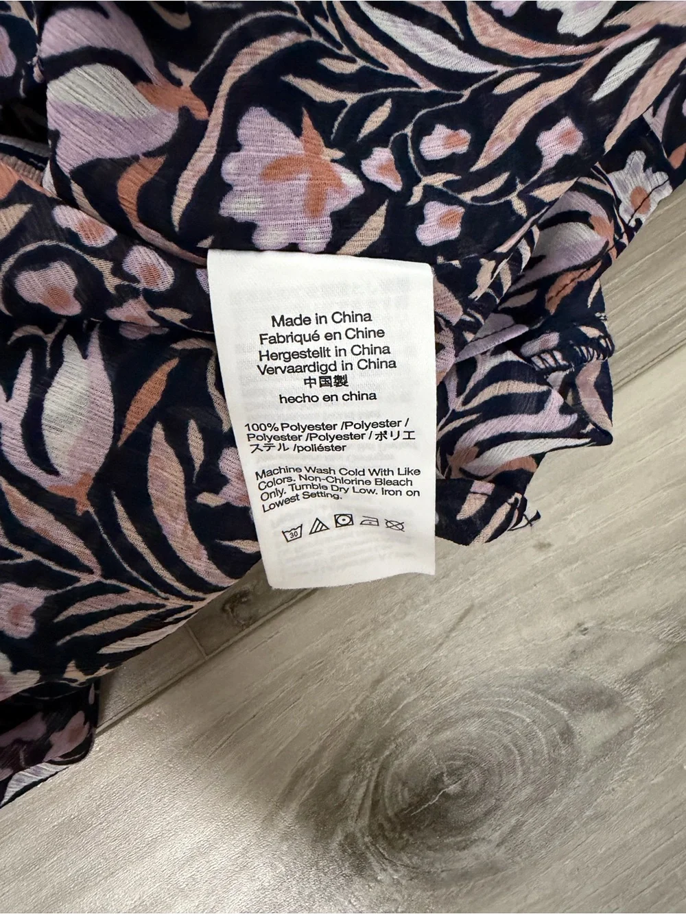 J. Crew Black Floral Ruffle-Sleeve Blouse with Pink Print Sz XL